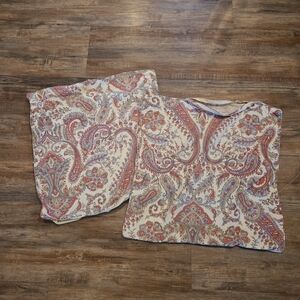 Ralph Lauren Cream and Red Paisley Pillowcase Set